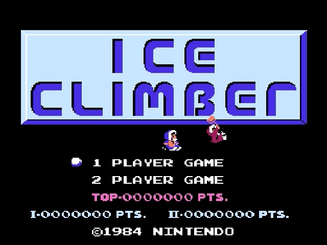 Ice Climber title screen for Famicom Disk System